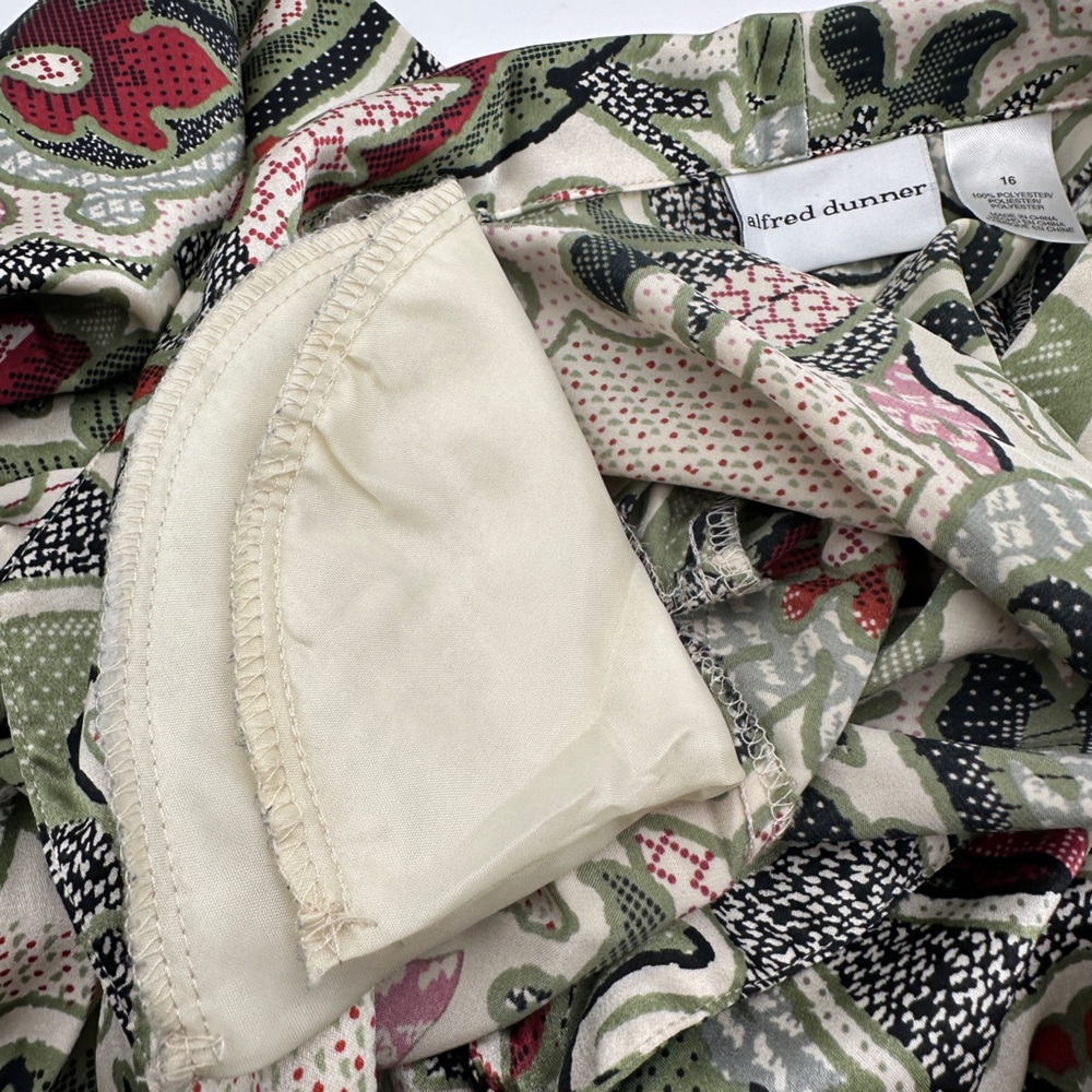 90s Vintage Alfred Dunner silky elegant top‎ retro y2k cottagecore size 16 (A25) - Picture 8 of 8